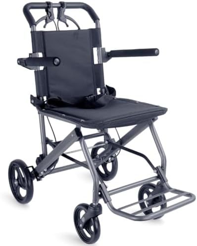 Cadeira de Rodas de Transporte Compacta Dobrável Prática Leve Até...