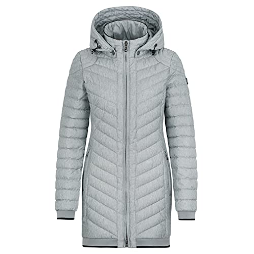 Knuffelwuff Damen Übergangsjacke - Leichte Jacke Brooklyn Größe: XXL / 44 Hellgrau - Atmungsaktive Wasserabweisende Jacke für Outdoor, Wandern, Reisen, Gassi gehen