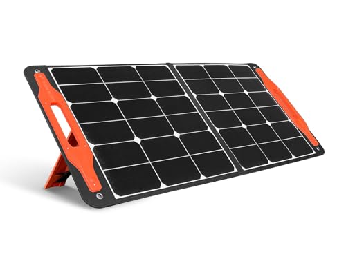 SOLAR POPO 100W Portable Solar Panel Foldable Solar Panel Charger US Solar Cells with USB Outputs for Power Station Generator Phones Tablets Outdoor Camping RV Trips Adventures