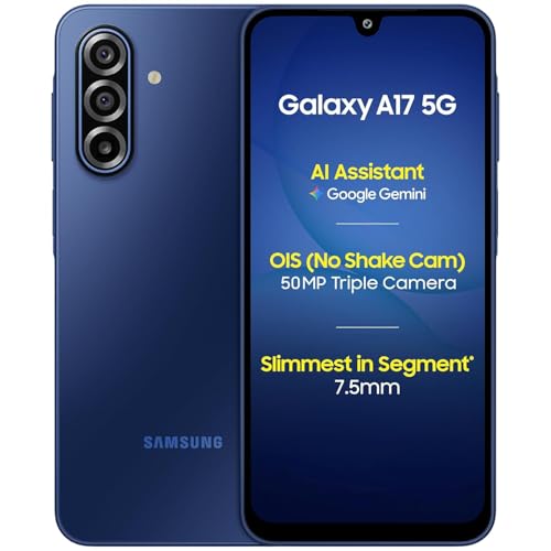 Image of Samsung Galaxy A17 5G (Blue, 8GB RAM, 256GB Storage) | 50 MP No Shake Camera | Gemini Live | Circle to Search with Other Offers