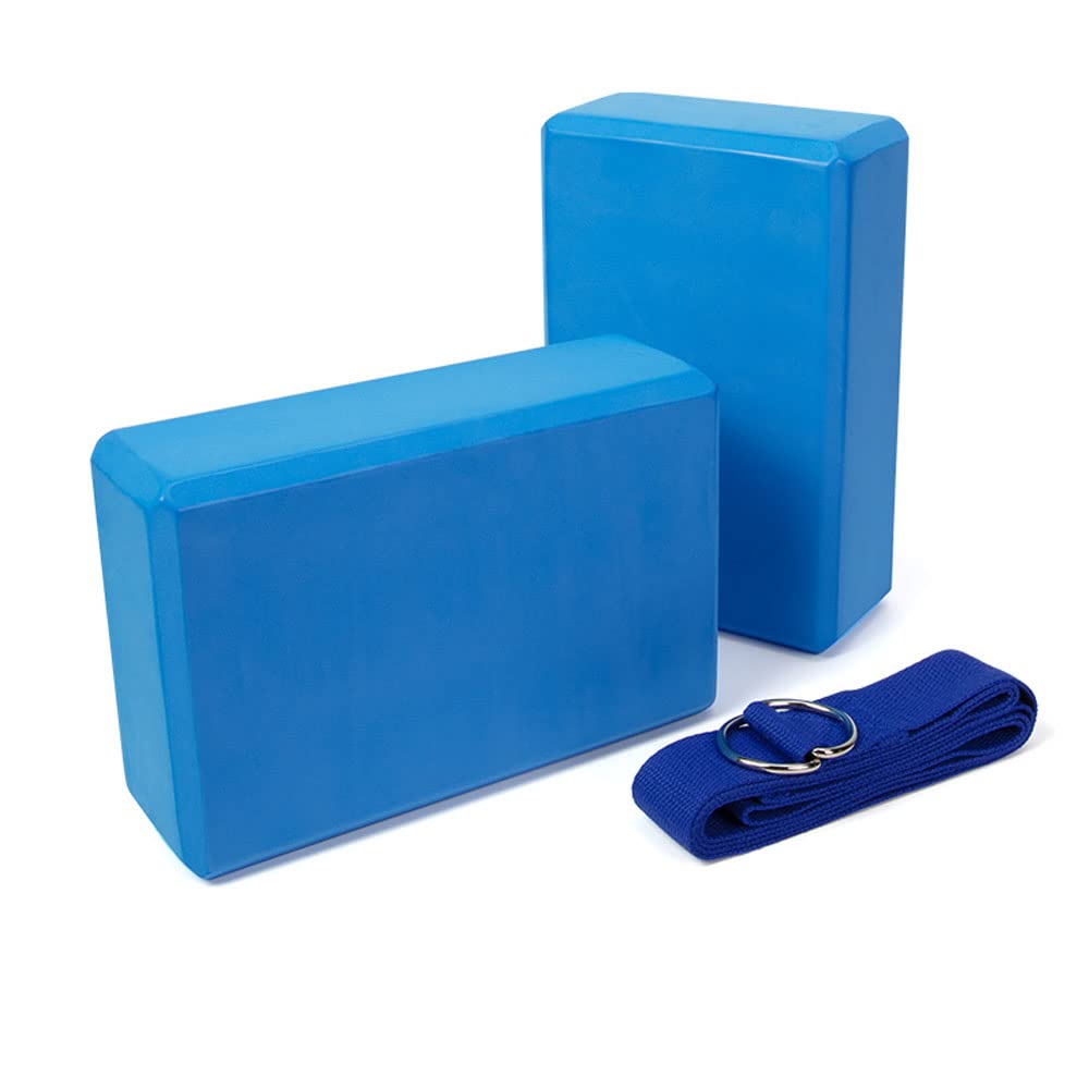 3Pcs Eva Yoga Block Juego De Equipos De Fitness De Ladrillo para El Ejercicio Bloque De Espuma De Estiramiento Ayuda Ayuda De Yoga Bolster,Azul