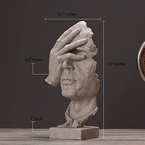 Creative Abstract Decor The Thinker Statue Face & Hand Statues And Sculptures Office Desk Decor Keep Silence Figurine (No See Sand) #TOP3