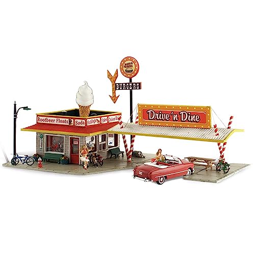 Drive 'N' Dine Soda Shop Built-N-Ready N Scale Woodland Scenics