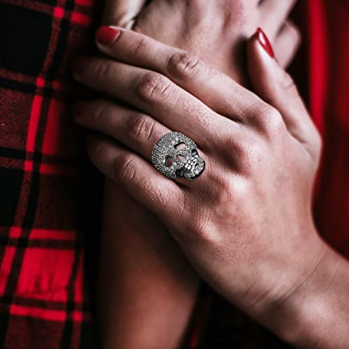 Yeeda Cool Skull, Diamond Women's Skull Head voor Halloween | Verstelbare s, Bulky s, Hippie, Cool Gothic, Skull - Image 6