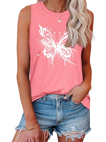 Image of Womens Tank Tops Summer Casual Sleeveless Top Loose Fit Basic Tunic Shirts