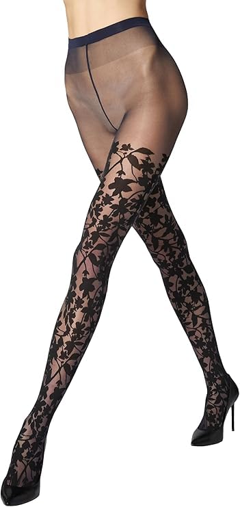 Wolfordgraphic Flower Tights For Women 20 Denier Sheer Hosiery