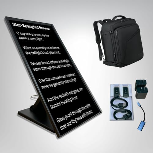 BLACK BOX Prompter Echo GO! Lyrics Prompter Bundle – Confidence Monitor to Mirror and Enlarge Tablet or Laptop Wirelessly