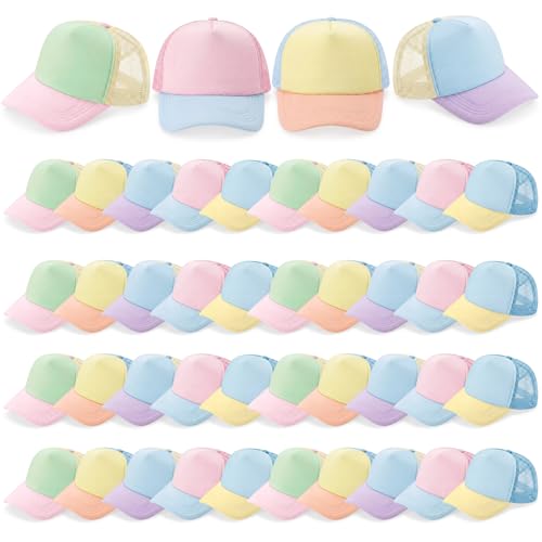 Image of 40 Pack Sublimation Blank Trucker Hat Bulk Wholesale Mesh Baseball Cap for Women Men DIY Hat Bar Party