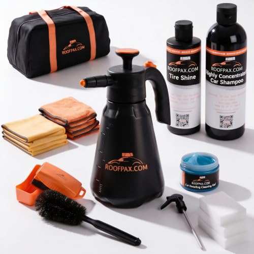 RoofPax Waterless Car Wash Kit - Foam Sprayer, No Hose Rinseless Wash