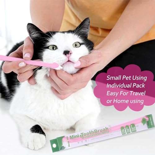 Image of Cat Dog Toothbrush Puppy Tooth Brushing Kit Cat Dental Healthy Pink Teeth Brush for Dogs Dental Hygiene Toothbrush for Pet Kitten Bunny 1 Piece