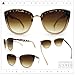 SA106 Runway Fashion Metal Bridge Trim Oversized Cat Eye Sunglasses Tortoise Beige Brown