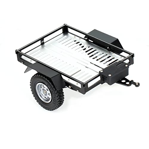 LCX Racing 1/10th RC Crawler Car Heavy Duty CNC Aluminum Trailer RC Crawler Hooper Trail Cargo Carrier Aluminum Kit for Axial SCX10 SCX10 II TRX4 TRX6 Redcat Gen7 Gen8 D90 HPI (Silver) - Thumbnail 2