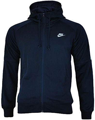 Nike Tribute Men's Hooded Track Full Zip Jacket (Navy, S)
