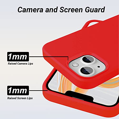 Image of LIRAMARK Liquid Silicone Soft Back Cover Case for Apple iPhone 13 Mini (5.4 Inch) (Red)