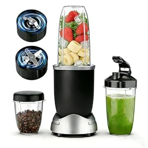 Teendow Mixer, 1200W Mini Smoothie Maker, Standmixer mit 3 Tragbare Mixbechern, 6 Klingen Edelstahlmixer, Elektrischer Mixer, Spülmaschinenfest, Geeignet zur Zubereitung von Smoothies, Shakes