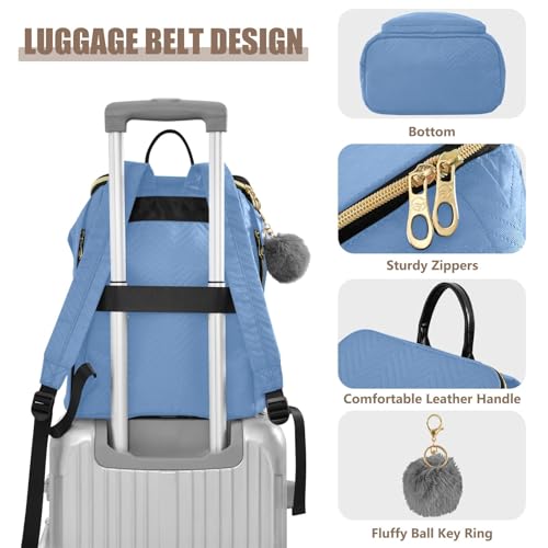 Mochila de mujer antirrobo azul que protege tus pertenencias 4
