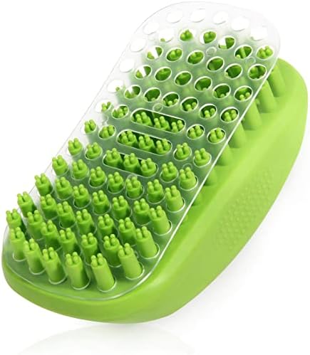 HOP Dog Grooming Brush Pet Shampoo Bath Soothing Massage Rubber Bristles Curry Comb for Doggy Long & Short Hair Dog Scrubber Professional Quality Dog Wash Brush Home of Paws