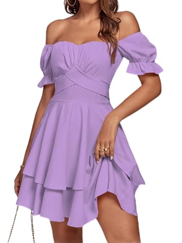 Image of LYANER Women's Off Shoulder Casual Dress