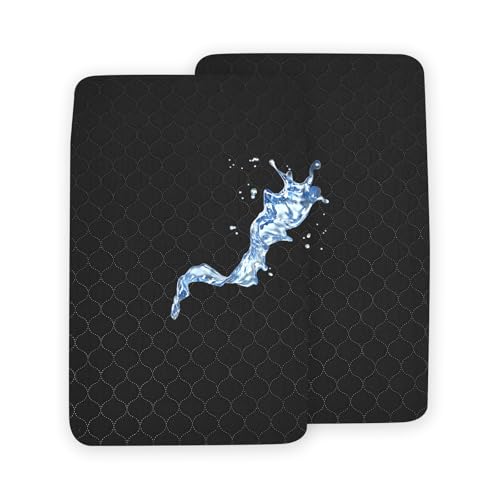 Image of david's kids 2 Pack 38''x25'' Waterproof Mini Crib Mattress Protector, Fitted Pack N Play, Playard and Mini Crib Mattresses, Ultra Soft Breathable Pad Cover for Boys Girls Neutral, Black