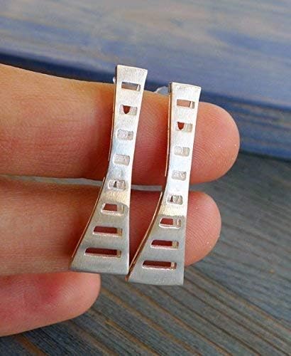 Staircase To Heaven. Handmade Sterling Silver Earrings. Unisex Man or Woman. Unique Silver Earrings. Jacob's Ladder Inspired Design.