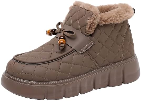 Women's Warm Snow Boots | Thick Soled Retro High Top, Snowproof Waterproof Plus Wide Ankle Boots for Winter Outdoor & Daily Wear