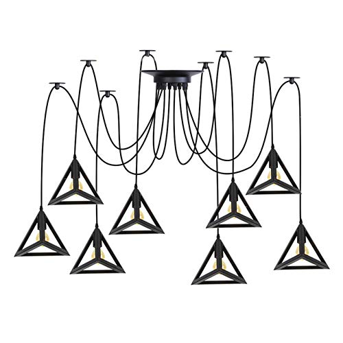 Lampes suspendues à faire soi-même avec fil réglable et métal noir mat