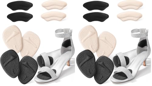 Image of Dr. JK- Metatarsal Pads Women, 8pcs, Beige & Black, Heel Pads for Shoes Women, Ball of Foot Cushions (Pack of 2)