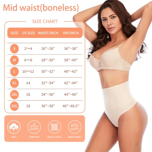 Image of Werena Tummy Control Thong Shapewear for Women Seamless Shaping Novelty Thong Panties Body Shaper Underwear