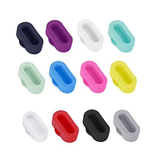 Lioobo 12 peças de silicone resistente a plugue de poeira colorido durável antipoeira plugues carreg