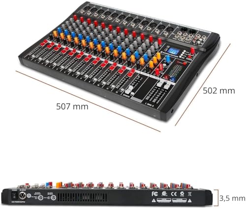Mezclador de audio digital Depusheng DA12 de 12 canales con Bluetooth y USB 6