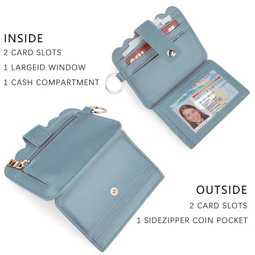 Image of Wristlet Wallet for Women with Keychain - RFID Card Holder Small Wallet Wristlet with Key Ring