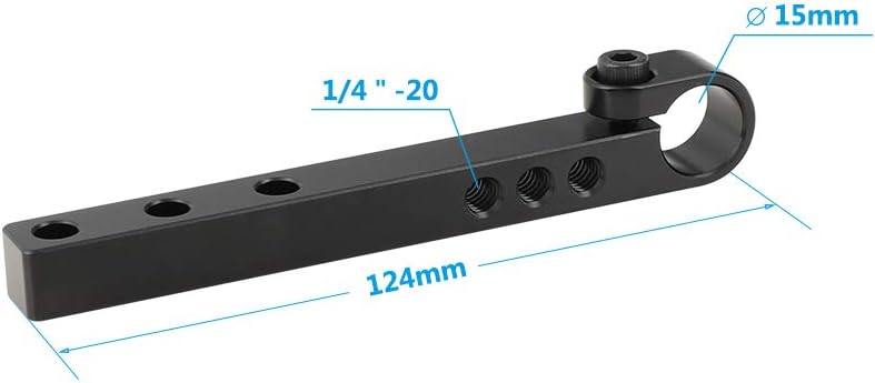 CAMVATE 124mm Cross Bar with 15mm Single Rod Adapter for DLSR Camera Cage Kit (A Pair) - 2338 - Image 2