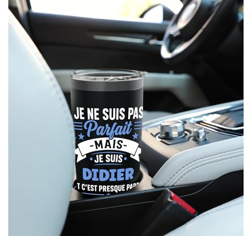 Citation Idée didier rigolo Prénom Humour je suis didier Gobelet isotherme en acier inoxydable double paroi – vue 6