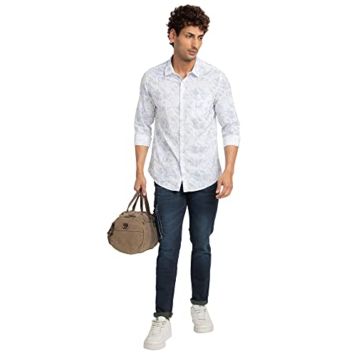 Image of Spykar Men's Slim Fit N /A Full Sleeve Printed Casual Shirts