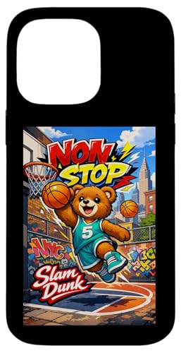 None Stop New York City Teddy Bear Playing Street Basketball �X�}�z�P�[�X iPhone 14 Pro Max �p