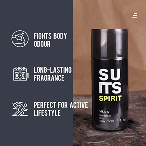 Image of MINISO Deodorant Body Spray Perfume With Long Lasting Smell for Men, 150ml - Suits Spirit