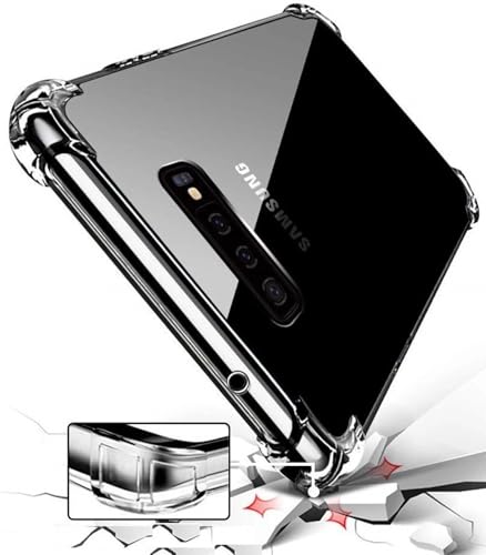 Image of BOXXO Flexible Back Cover for Samsung Galaxy S10 | Back Cover Transparent Clear Shockproof Case Four Corner Protection | Slim Protective Mobile Phone Cover for Samsung Galaxy S10