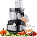 Cortador eléctrico de verduras, rallador profesional 5 en 1, capacidad de 5000 ml, 2 ajustes de velocidad, protección contra sobrecalentamiento para hogares y restaurantes