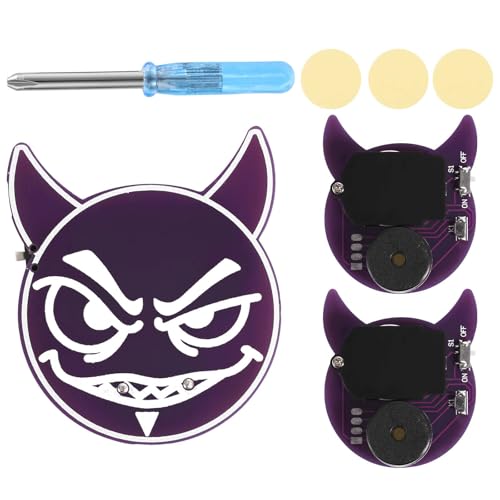 BTFO 3pcs Générateur de Bruit Criquet Farceur, Forme de Diable Dessin Animé avec 16 Sons Dispositif Bip Gênant Générateur Bruit Caché pour Fête Bureau Maison École Voiture (Violet)