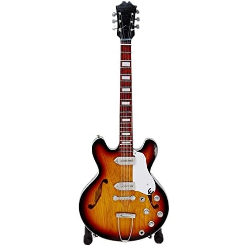 ROCKSTAR - Miniatura Guitarra Eléctrica John Lennon MGT-0109 Madera hecha a Mano, Réplica Epiphone Casino, Regalo Musical Único. Escala 1:4