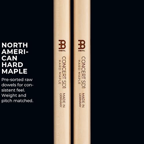 Meinl Stick & Brush Drumsticks, Concert SD1-Hard Maple with Round Shape Wood Tip-Made in Germany (SB113), Beige, Single Pair - Image 4