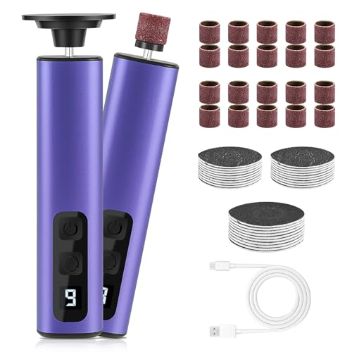 Feelhap Elektrischer Hornhautentferner, 5 in 1 Hornhautentferner Elektrisch hornhautentferner mit 9 Einstellbare Geschwindigkeit,elektrisch Hornhauthobel,Kabelloser Maniküre-Set für Fuß & Handpflege