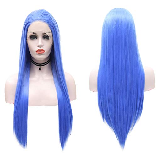 Perruque longue droite bleue pour changer de look sans abîmer vos cheveux
