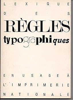 Paperback Lexique Des Regles Typographiques [French] Book