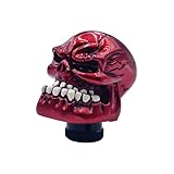 LAINLOY Skull Car Gear Shift Knob, Big Tooth Skull Stick Shifter, Car Transmissions Shifting Lever Handle Compatible with Most Automatic Manual Truck Car SUV (Red)