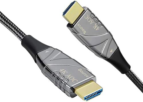 Fiber HDMI Cable Optical Slim 4K 30FT,4K60HZ HDR Light Speed HDMI2.0b Cable, Supports 18.2 Gbps, ARC, HDR10, Dolby Vision, HDCP2.2, 4:4:4,Ultra Slim and Flexible HDMI Optic Cable with Optic Technology