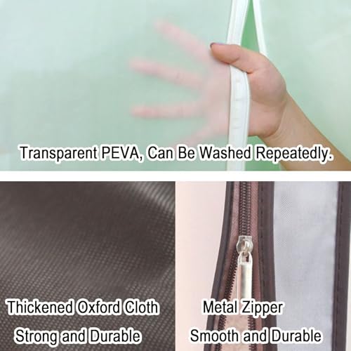 Translucent Garment Bags for Hanging Clothes, Clothes Covers with Side Zipper for Closet Storage, Dress, Fur, Shirt, 5 Pack(Yellow,110 * 60 * 10cm/43 * 24 * 4in)4