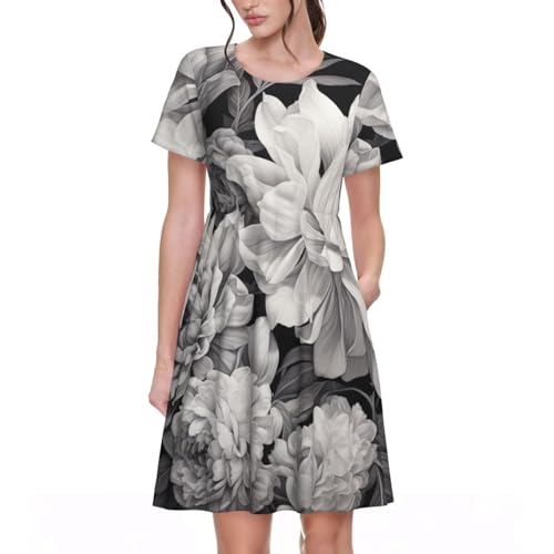 Robe d'été fluide dissimulant les formes imprimé floral