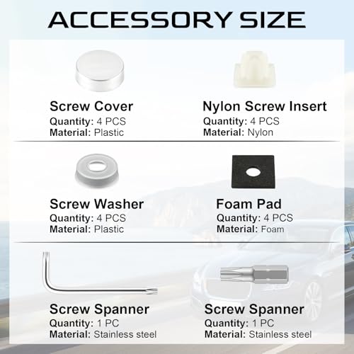 Image of LivTee Anti Theft License Plate Screws Set for Securing Frames and Covers, License Plate Bolts, M6 (1 /4 inch) Tamper Proof Screws, Caps Cover for Front Rear Frame Holder Mounting (Silver-4PCS)