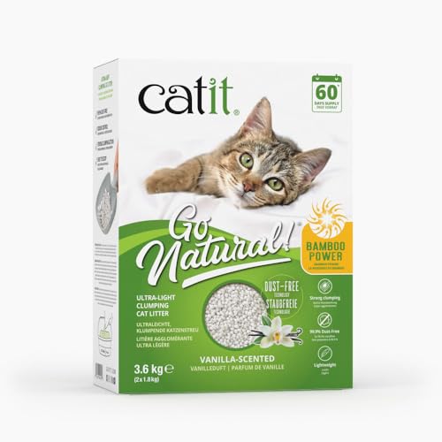 Arena Aglomerante Ultraligera de Bambú para Gatos Catit Go Natural, 3,6 kg